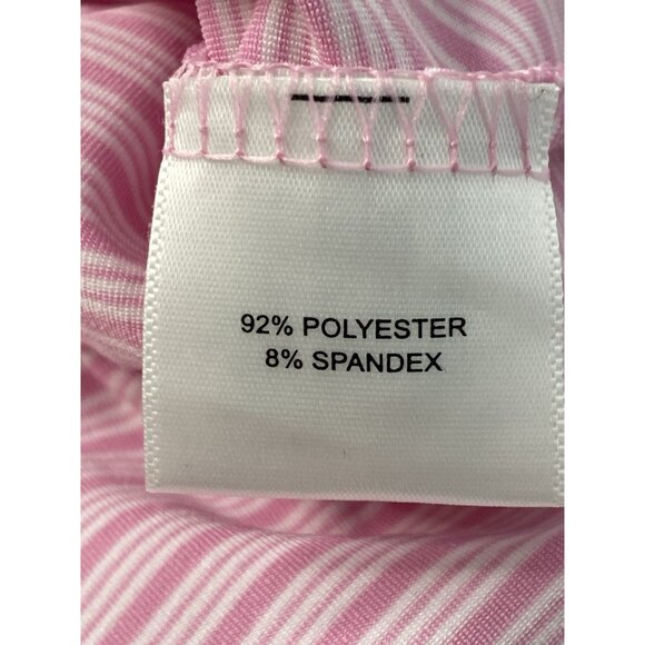 Peter Millar Summer Comfort Pink Bloom Heritage Stripe Golf Polo Mens XL Stretch - Picture 11 of 16